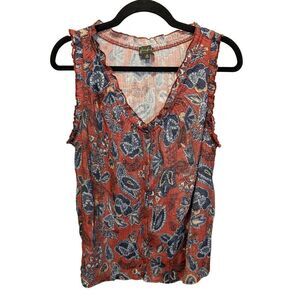 Wonderly Sleeveless Button Front Blouse Women's Size XL